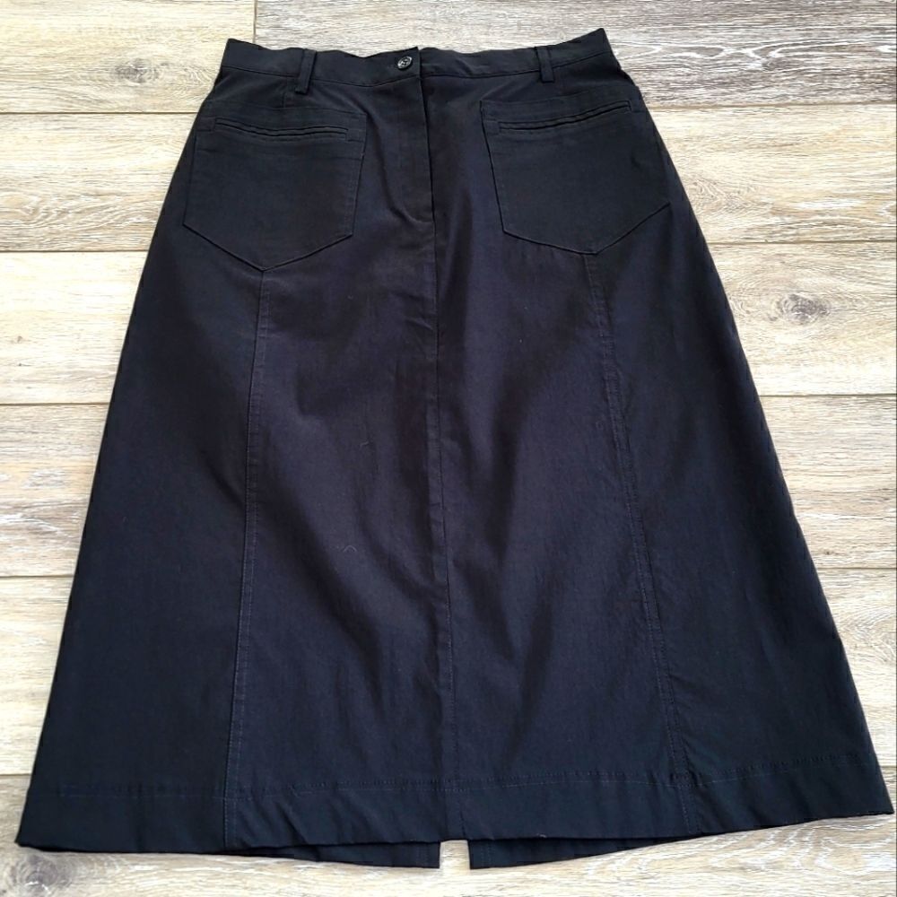 Harve Benard black business skirt stretchy midi size 8